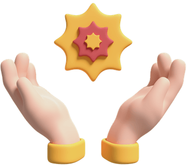 3D Hands holding heart